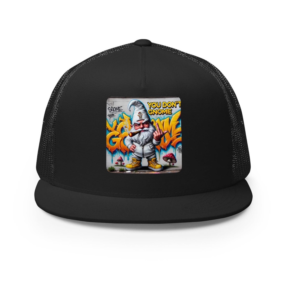 "You Don't Gnomie" – The Rebellious Garden Gnome Trucker Hat